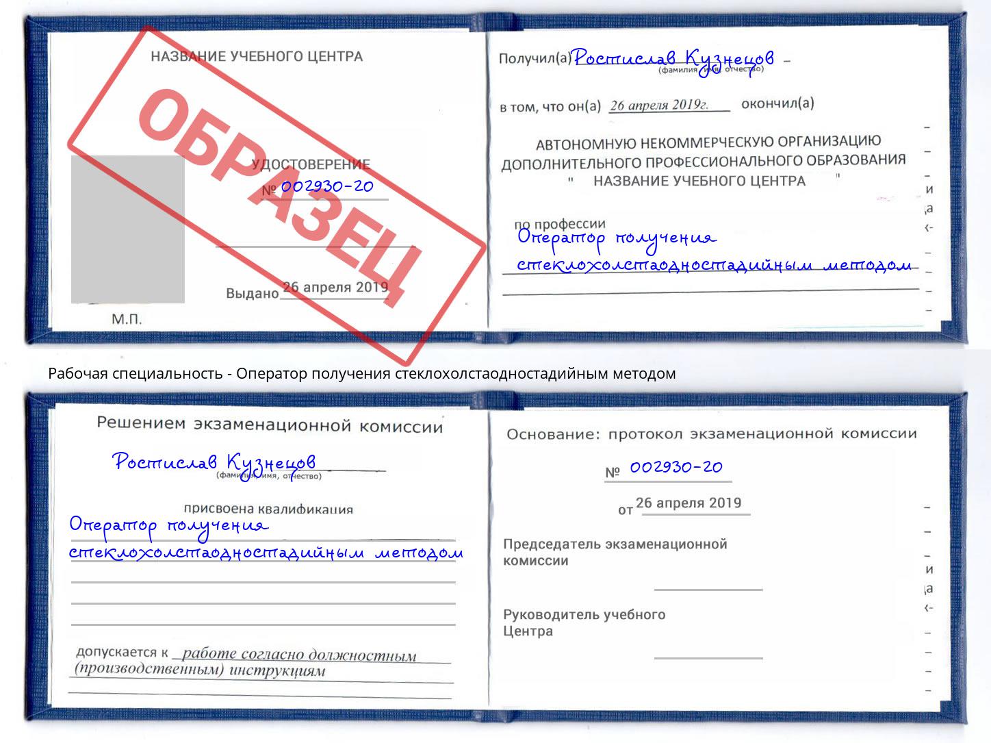 Оператор получения стеклохолстаодностадийным методом Королёв