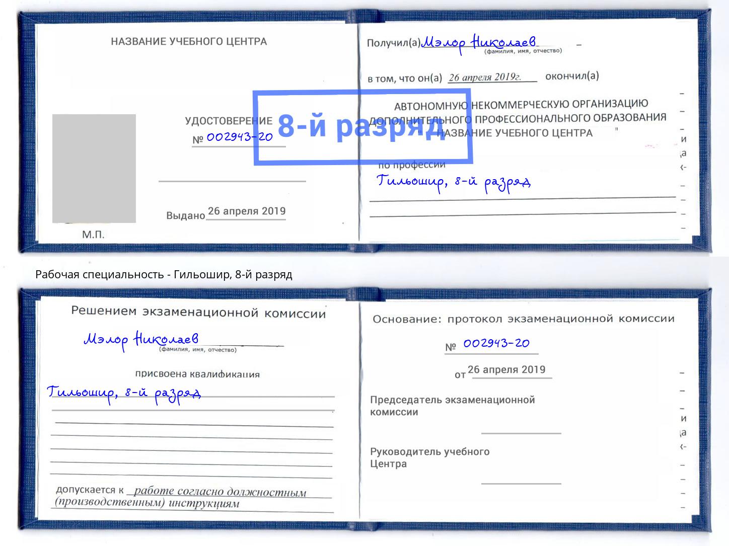 корочка 8-й разряд Гильошир Королёв
