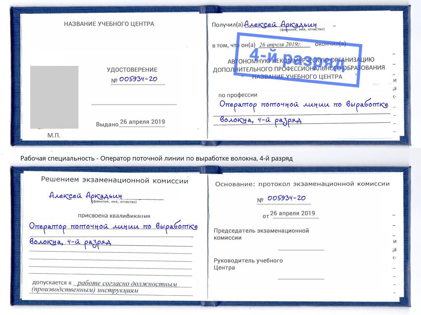 корочка 4-й разряд Оператор поточной линии по выработке волокна Королёв